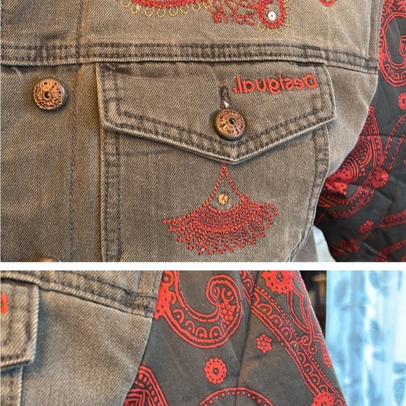 NWT Desiguel Denim Sherpa bomber jacket original price $309 - Picture 6 of 7